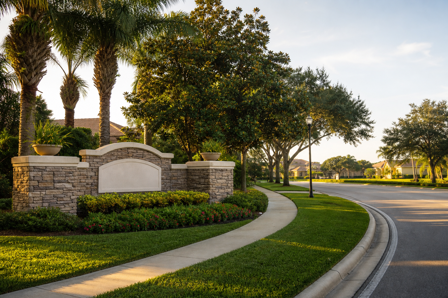 A clean, well-maintained Florida HOA neighborhood