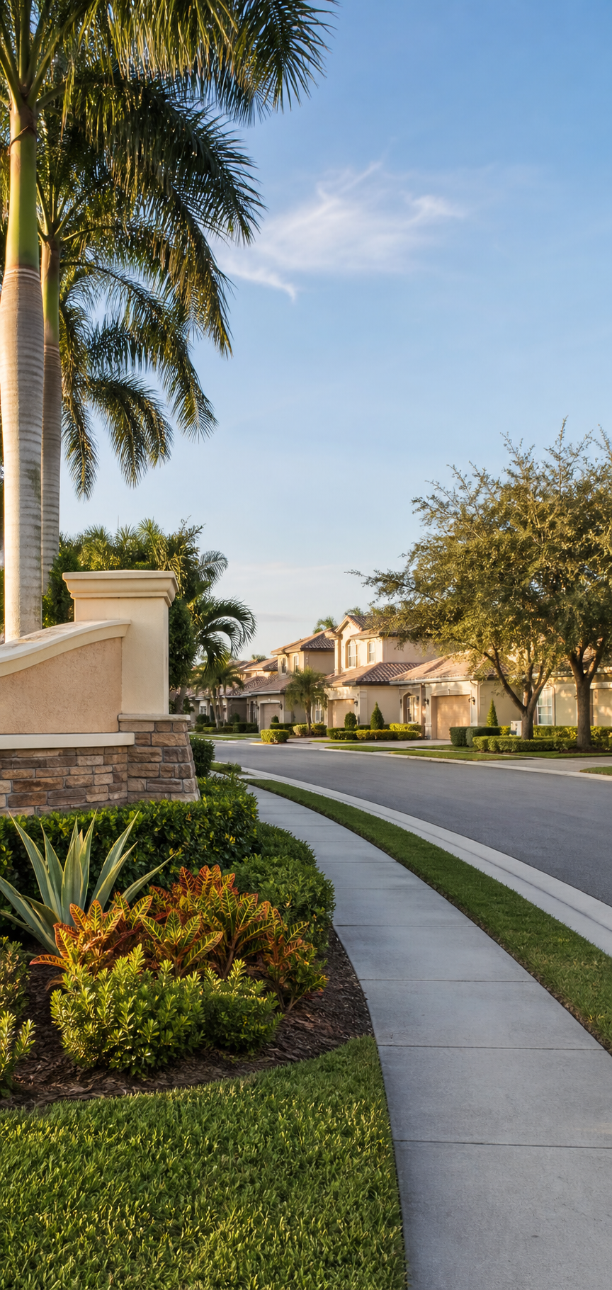 Clean landscaped Florida HOA community
